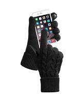 Isotoner Women's Cable Knit Gloves with Smart Touch