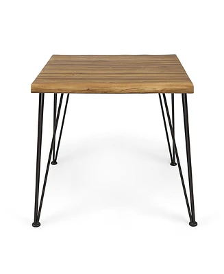 Zion Industrial Acacia Wood & Metal Dining Table