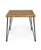 Zion Industrial Acacia Wood & Metal Dining Table