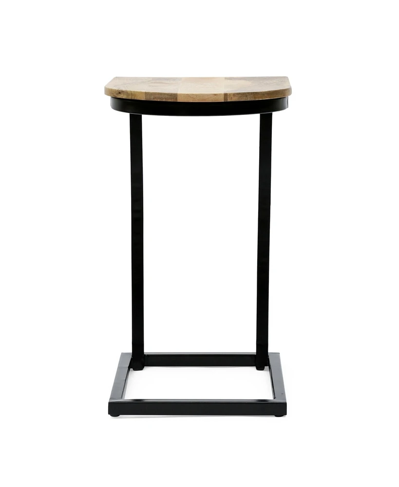 Simplie Fun Artisan-Crafted Mango Wood End Table With Iron Frame