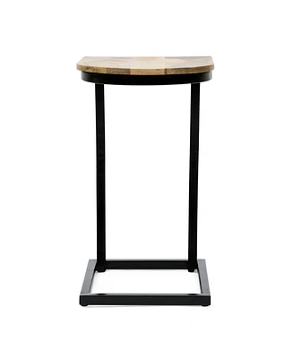 Simplie Fun Artisan-Crafted Mango Wood End Table With Iron Frame