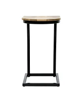 Simplie Fun Artisan-Crafted Mango Wood End Table With Iron Frame