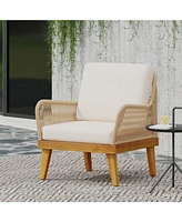 Annisa Acacia Wood Rope Weave Club Chair