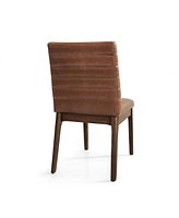 Streamdale Furniture Mid-Century Modern Dining Chair Set With Channel Stitching And Splayed Legs