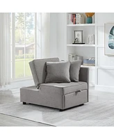 4-in-1 Convertible Sofa Bed with Sturdy Wood Frame