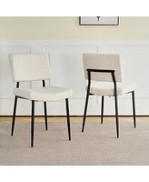 Simplie Fun Beige Velvet Dining Chair Set (3)