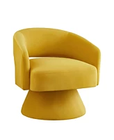 Simplie Fun Modern Swivel Accent Chair: Velvet, Open Back, 360° Rotation