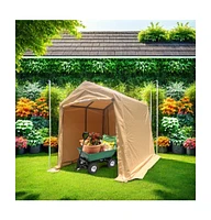 7x8FT Outdoor Storage Shed for Motorcycle, Atv, Tools