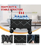 Collapsible Folding Wagon: Large Capacity, Removable Fabric, Compact Size