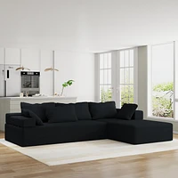 Simplie Fun Modern L-Shaped Sectional Sofa Set with Pillows