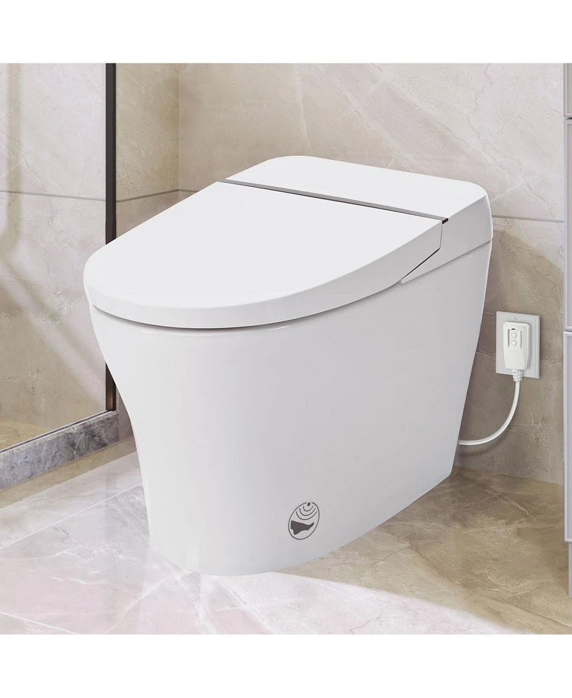 Streamdale Furniture Heated Seat Smart Toilet, Compact Dual Flush, Adjustable Temp Seat, Foot Sensor Flush