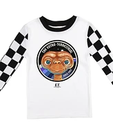 E.t. Little Boys Checkerboard Youth Long Sleeve Pajama Set