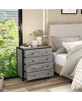 Slickblue 4-Drawer Dresser Modern Wooden Chest of Drawers for Bedroom Living Room