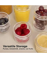 KeaBabies 8pk Prep Baby Food Storage Containers, Leak-Proof, Bpa Free Glass Jars for Feeding