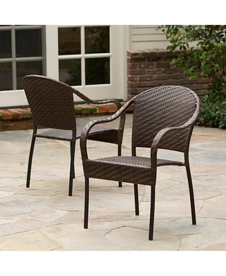 Stackable Pe Wicker Armchair For Outdoor Comfort