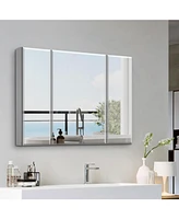 Simplie Fun 36x26" Aluminum Bathroom Cabinet: Recessed or Surface Mount