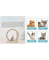 Streamdale Furniture Silent Cat Exercise Wheel with Teaser