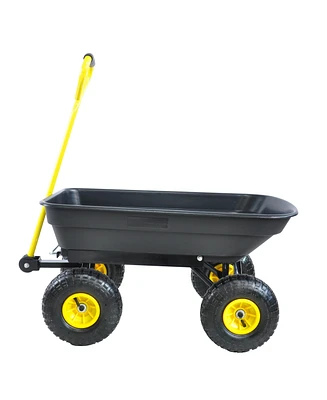 Simplie Fun Folding Poly Garden Dump Truck, 10" Pneumatic Tires, 300 lb Capacity