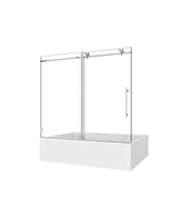 Streamdale Furniture Frameless Shower Door with Nano-Coated Glass, Adjustable Soft-Close, 70MM Pulleys