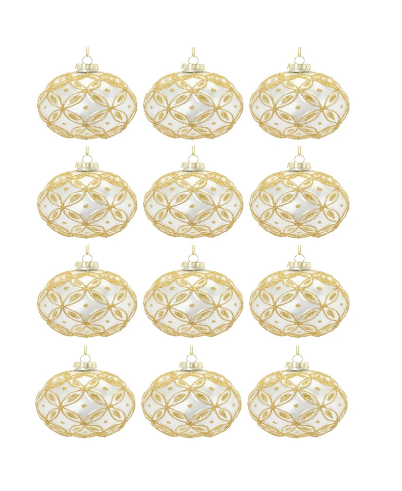 Slickblue Set of 12 Glass Ball Ornaments for Elegant Holiday Decor