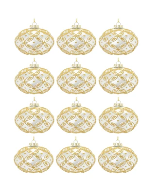 Slickblue Set of 12 Glass Ball Ornaments for Elegant Holiday Decor