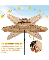 Slickblue 9 Feet Thatched Tiki Umbrella with 8 Ribs