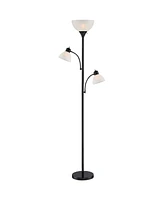 360 Lighting Bingham Modern Torchiere Standing Floor Lamp 71 1/2" Tall Black Metal 3