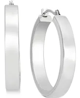 Bold Hoop Earrings in 10k White Gold