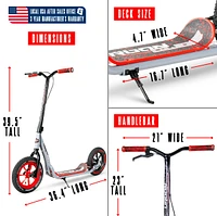 Large Kick Scooter for Adults & Teens - 12" Air Tires, Wide Deck, Handbrake Kickstand Madd Gear Urban Glide Teal