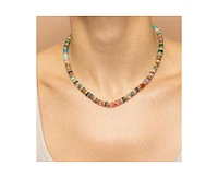 Little Sky Stone Olivia Sterling Silver Mixed Gemstone Multicolor Beaded Necklace