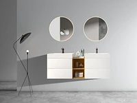 72" White Vanity: Timeless Elegance, Ample Storage, Silent Drawers