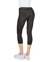 MeMoi Women's Denim Zipper Capri Cotton Blend Jean Leggings