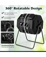Slickblue 360° Rotatable Tumbling Composter with 2 Sliding Doors