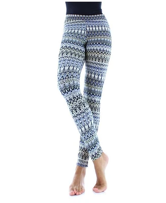 MeMoi Women's Protuva Bohemian Print Cotton Blend Leggings