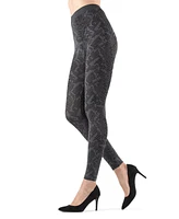 MeMoi Women's Mulga High-Waisted Black Snakeskin Leggings