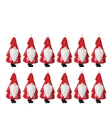 Slickblue Ceramic Gnome Bell Ornament (Set of 12)