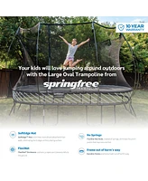 Springfree Trampoline Kids Outdoor Large Oval 8 x 13' Trampoline with Enclosure