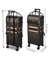 Byootique Rolling Makeup Train Case Lockable Cosmetic Storage Trolley Black