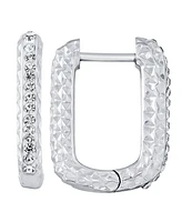 And Now This Clear Crystal Diamond Cut Hinged Hoop Earring