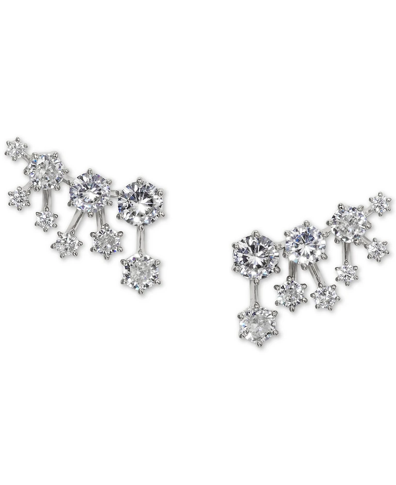 Eliot Danori Rhodium-Plated Cubic Zirconia Climber Earrings, Created for Macy's