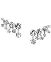 Eliot Danori Rhodium-Plated Cubic Zirconia Climber Earrings, Created for Macy's