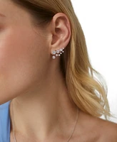 Eliot Danori Rhodium-Plated Cubic Zirconia Climber Earrings, Created for Macy's