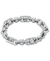 Michael Kors Rhodium-Plated Brass Pave Astor Link Chain Bracelet