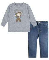 Levi's Toddler Boys 2-Piece Cowboy Tee and Carpenter Pants Set