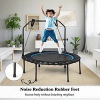 Slickblue 40 Inch Foldable Fitness Rebounder with Resistance Bands Adjustable Home