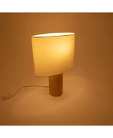 Mia 15.75" Midcentury Led Table Lamp with Maple Wood Base