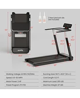 Folding Treadmill with Adjustable Height and App Control Space-Saving Exercise Machine for Home Fitness