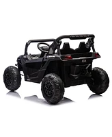 Streamdale Furniture 24V Kids Utv w/Remote, 4-Wheel Suspension, Anti-Collision Bar, Storage, Music, Bluetooth