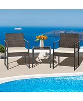 Skonyon 3 Pieces Modern Heavy Duty Patio Furniture Set with Coffee Table