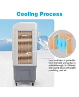 Yescom 4120 Cfm Evaporative Air Cooler 200W 3 in 1 Portable Swamp Cooler & Humidifier,50L Top Water Tank,3 Modes & 7.5H Timer,90° Oscillation Portable